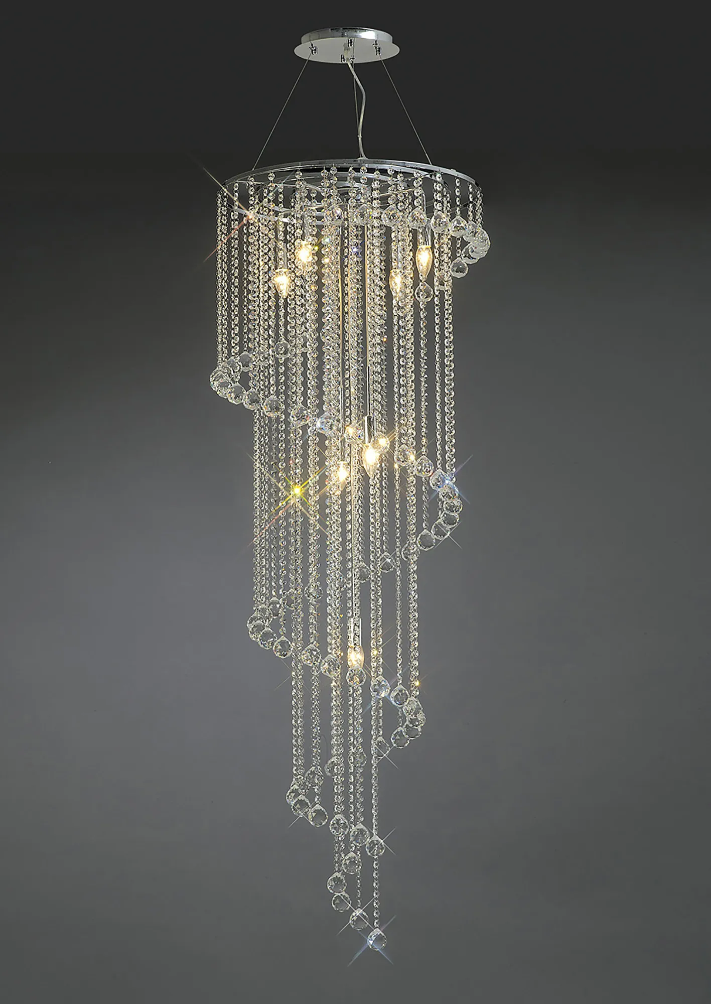 IL30098  Atla Crystal Chandelier 9 Light (15kg) Polished Chrome